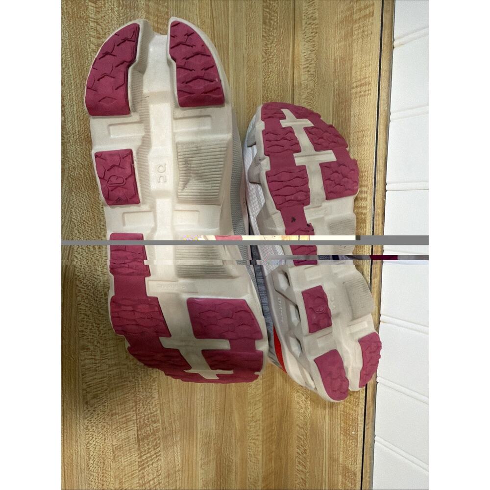 On Cloudmonster Hyper Pink Red Cream Running Shoes Sneakers Women's 7 Walking - Picture 11 of 14